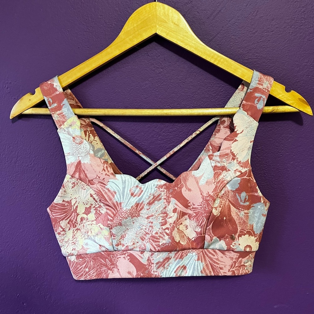 Daily Practice by Anthropologie Allie Sports Bra Pink Floral